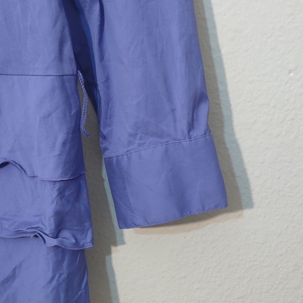 SLIGHTLY USED ALFANI DRESS SHIRT BLUE WITH MISSING BELT - Picture 6 of 8